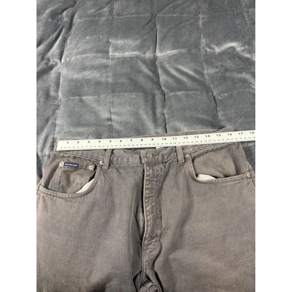 Calvin Klein Jeans Mens 36x34 Gray Straight‎ Leg Denim Pants Made in USA
